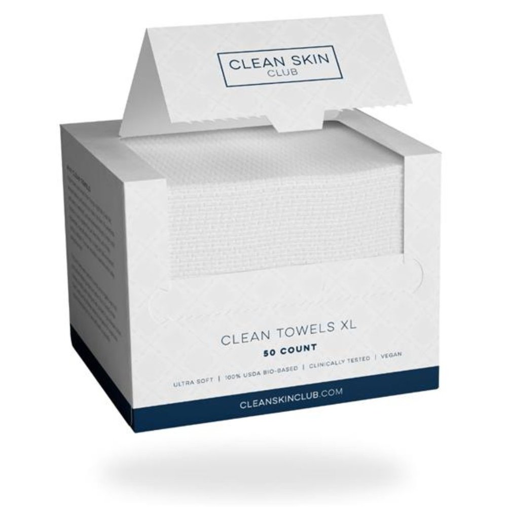 Clean Towels XL, 100% USDA Biobased Face Towel, Disposable Face Towelette